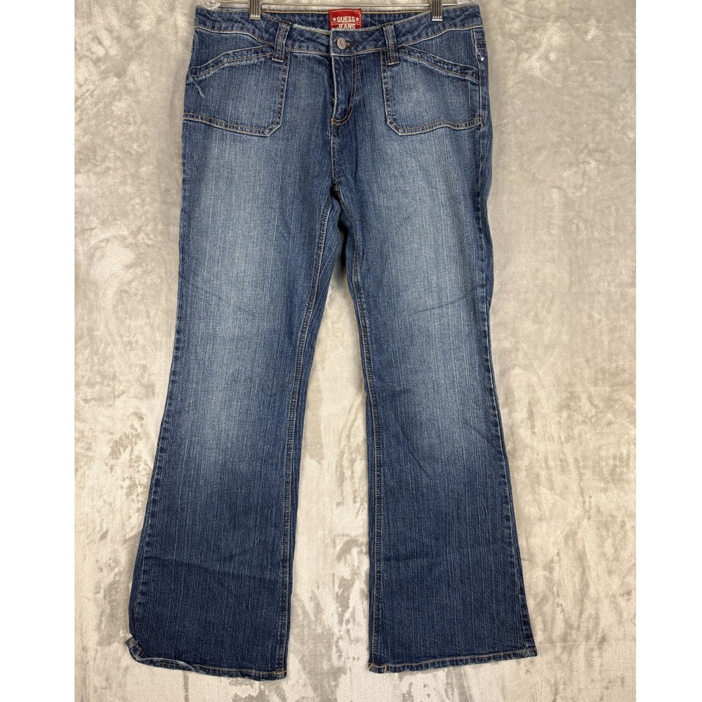 Y2K Guess Jeans Women's Flare‎ Bootcut Denim Blue Jeans Size 32